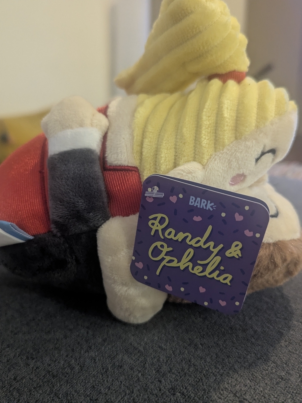 Bark Randy & Ophelia Kissing Couple Plush Dog Toy